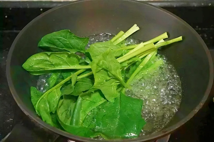 Blanched Chinese greens