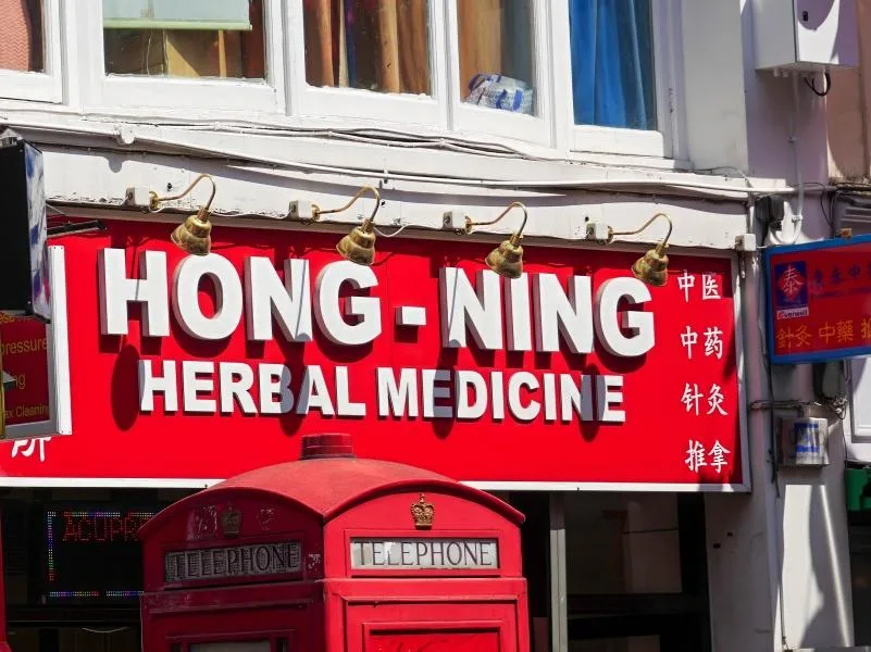 Chinese bakery window in London Chinatown