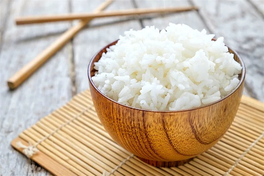 Bowl of rice with chopsticks