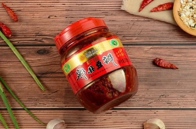 Close-up of chunky doubanjiang texture