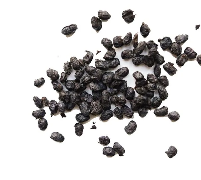 Close-up of fermented black beans