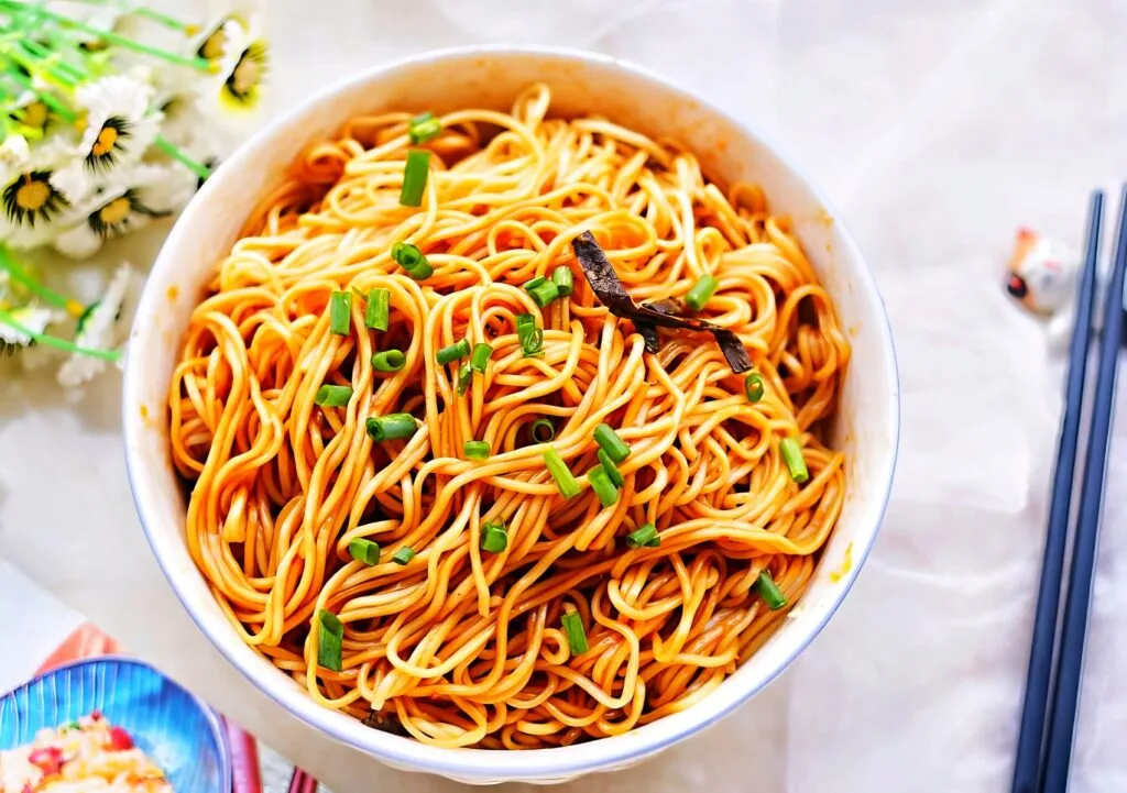 Bowl of scallion oil noodles