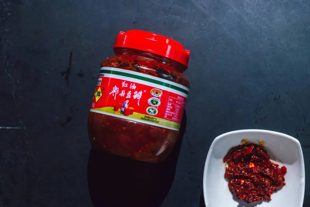Sichuan bean paste in a ceramic bowl