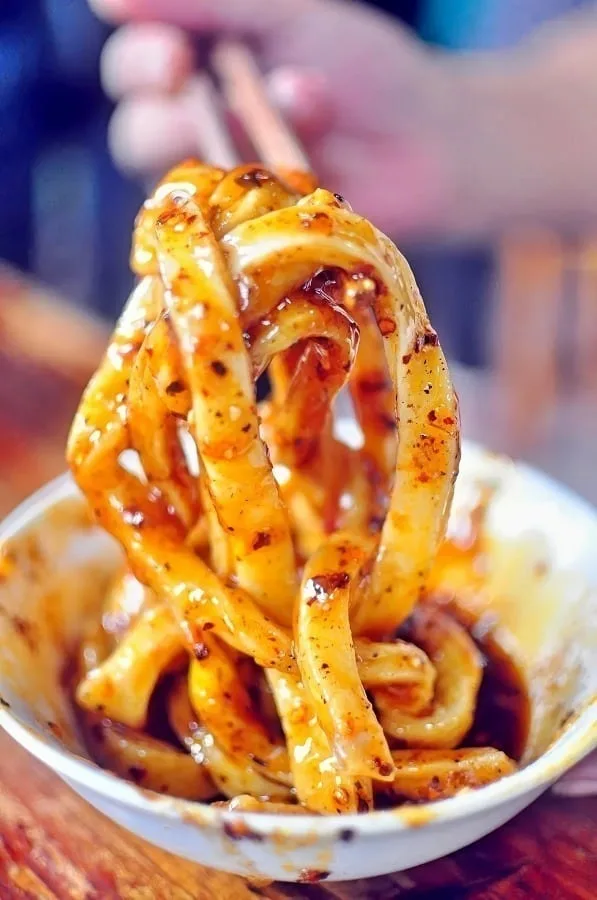 Sweet water noodles close-up