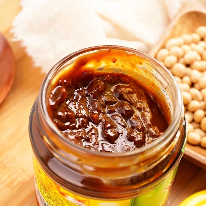 Huangjiang yellow soybean paste in a bowl